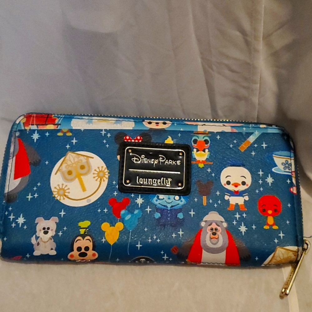 Disney parks loungefly wallet, blue, Mickey mouse